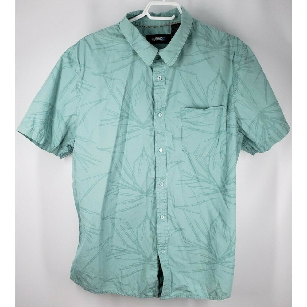 Tony Hawk Hawaiian Patterned Shirt Men's XL Button Up Tropical Camp Casual